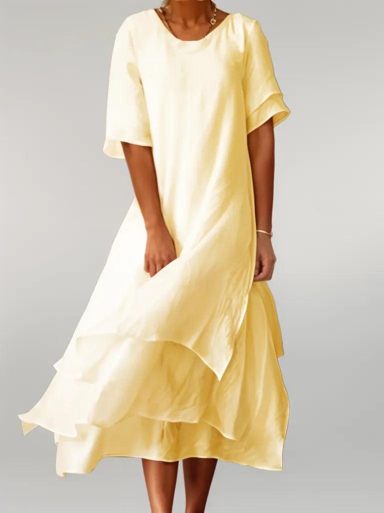 Helena™ | Elegant Lång Bomullsklänning - Milafashion-se.com