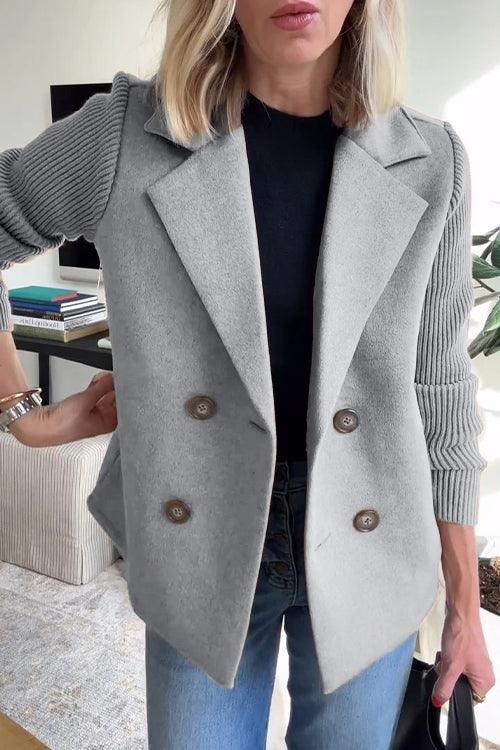 Amelia™ | Chic Knit-Sleeve Blazer - Milafashion-se.com