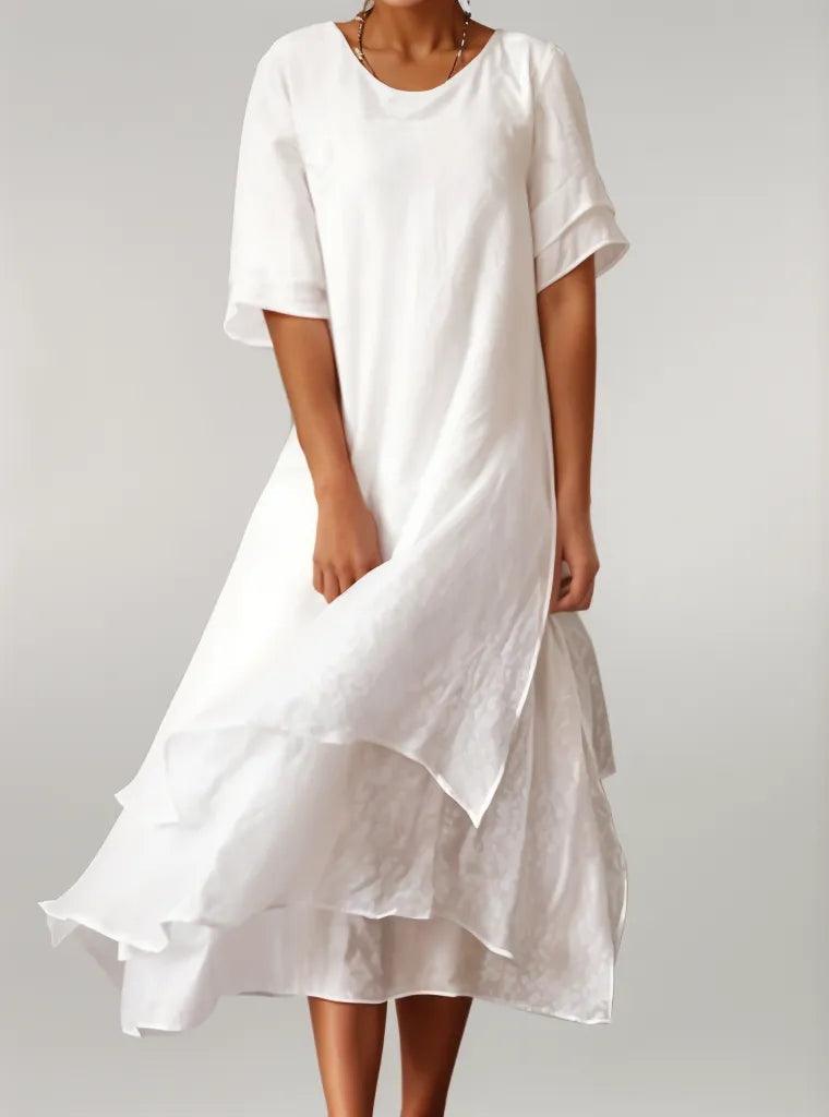 Helena™ | Elegant Lång Bomullsklänning - Milafashion-se.com
