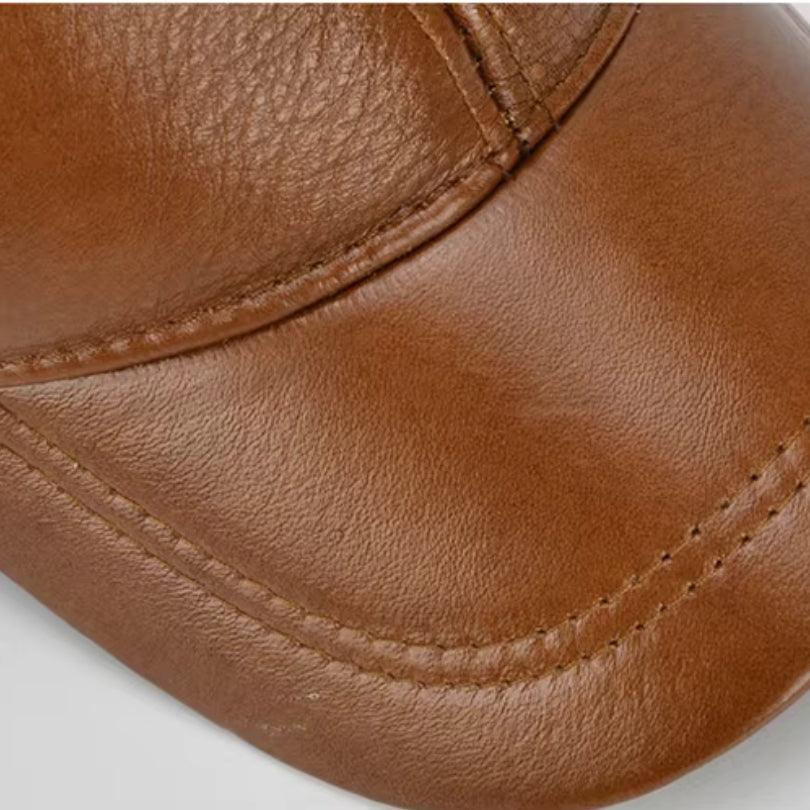 "Nobleman" Genuine Cowhide Leather Cap