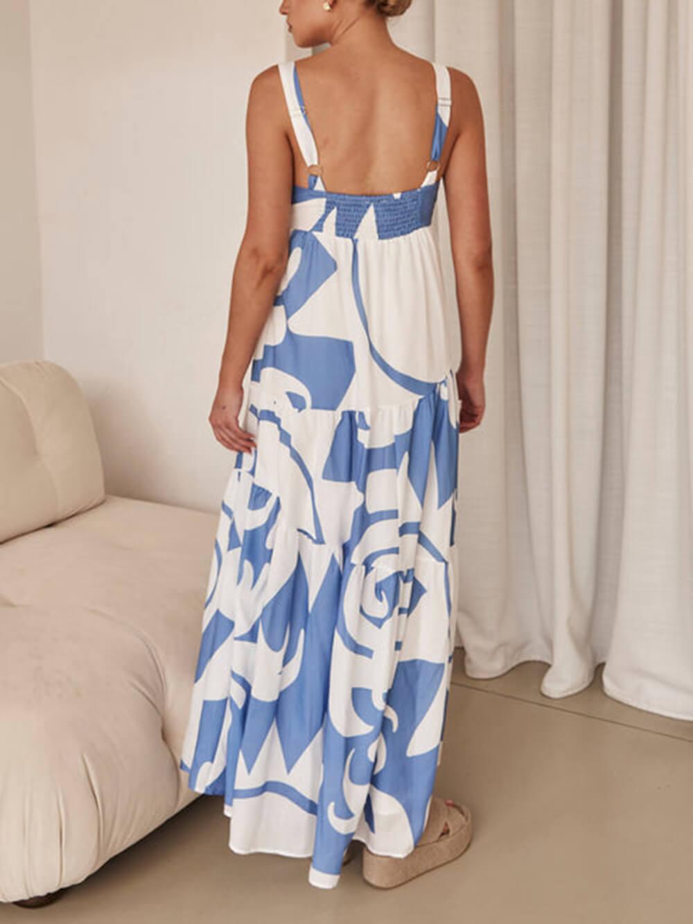 Enchanting Geometric Print Maxi Dress - Milafashion-se.com