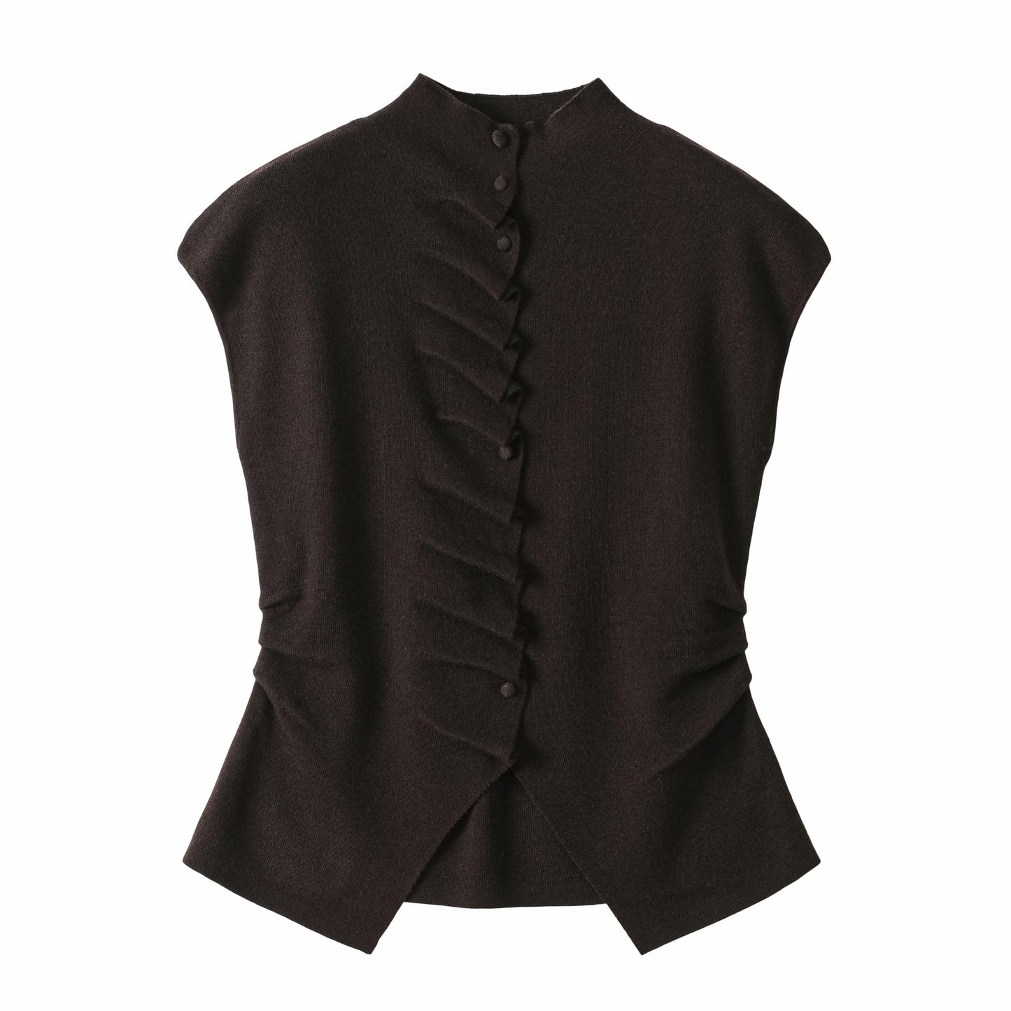 LUSSO Acrilico Button Gilet - Milafashion-se.com