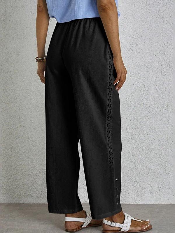 Freja™ | Avslappnade Knäppta Byxor - Milafashion-se.com