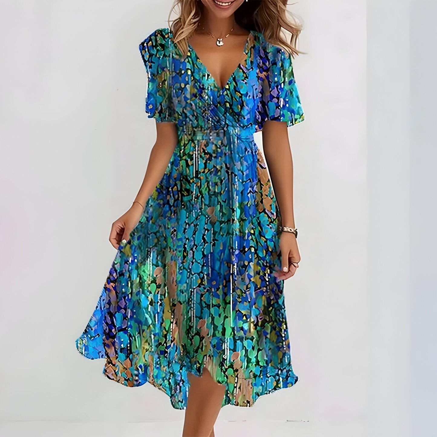 EVINDA | BLOMMIG KLÄNNING - Milafashion-se.com