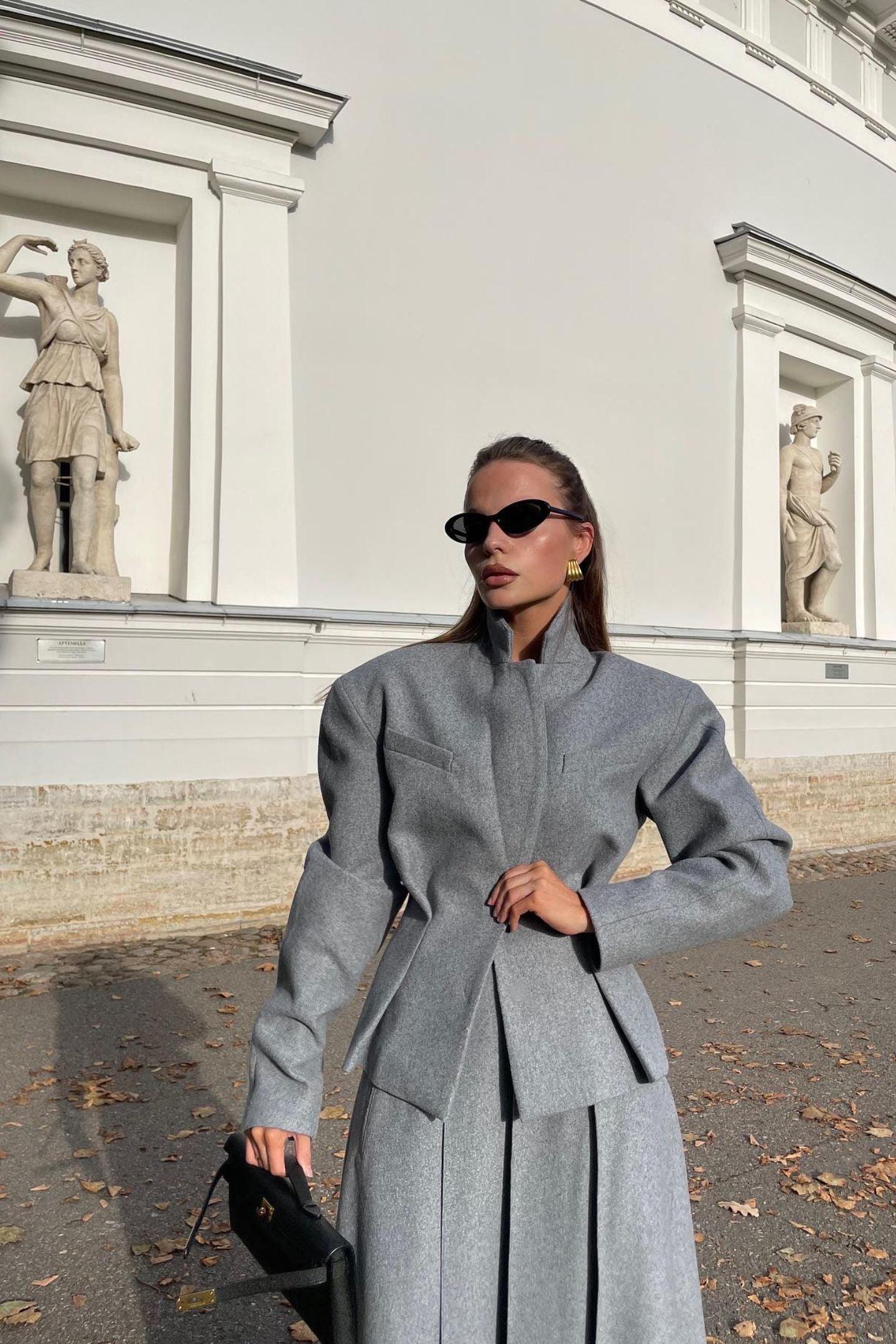 Georgia Lapel Blazer Midi Kjol Set - Milafashion-se.com