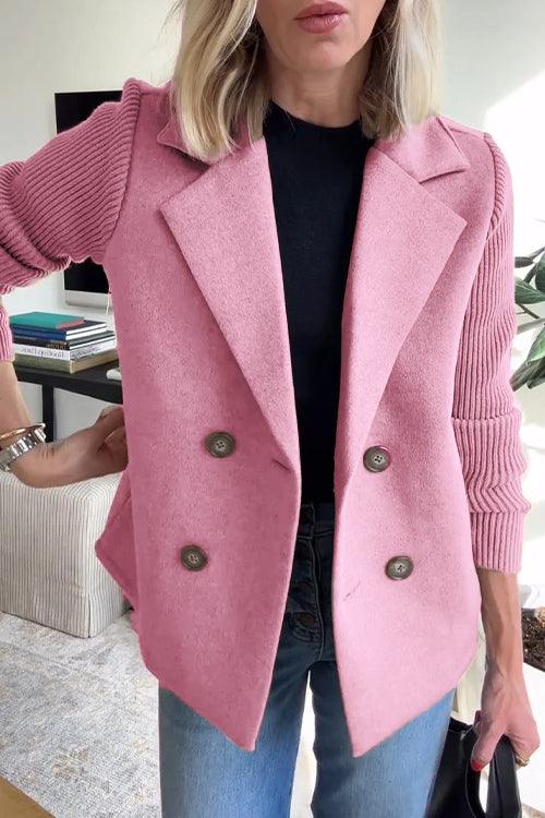 Amelia™ | Chic Knit-Sleeve Blazer - Milafashion-se.com