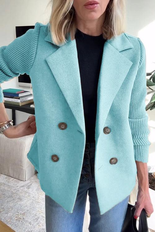 Amelia™ | Chic Knit-Sleeve Blazer - Milafashion-se.com
