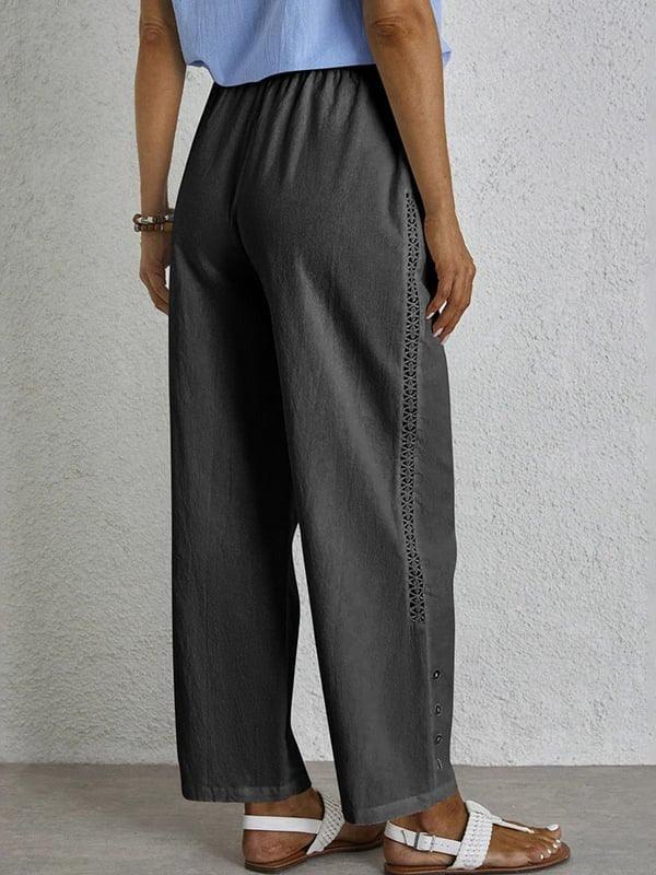 Freja™ | Avslappnade Knäppta Byxor - Milafashion-se.com