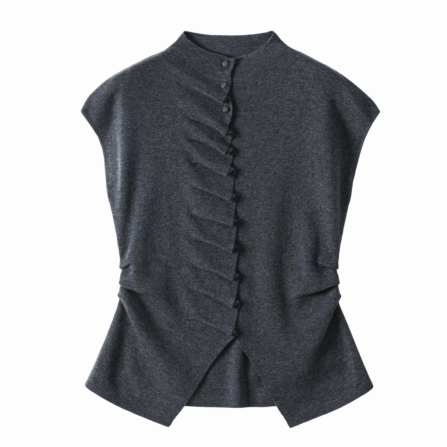 LUSSO Acrilico Button Gilet - Milafashion-se.com