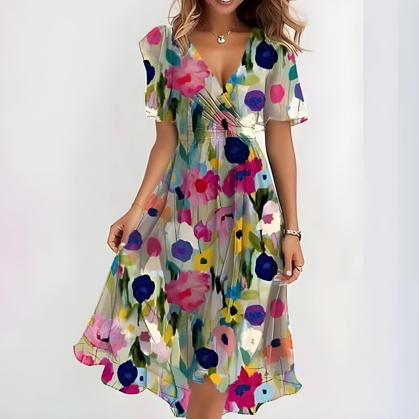 EVINDA | BLOMMIG KLÄNNING - Milafashion-se.com