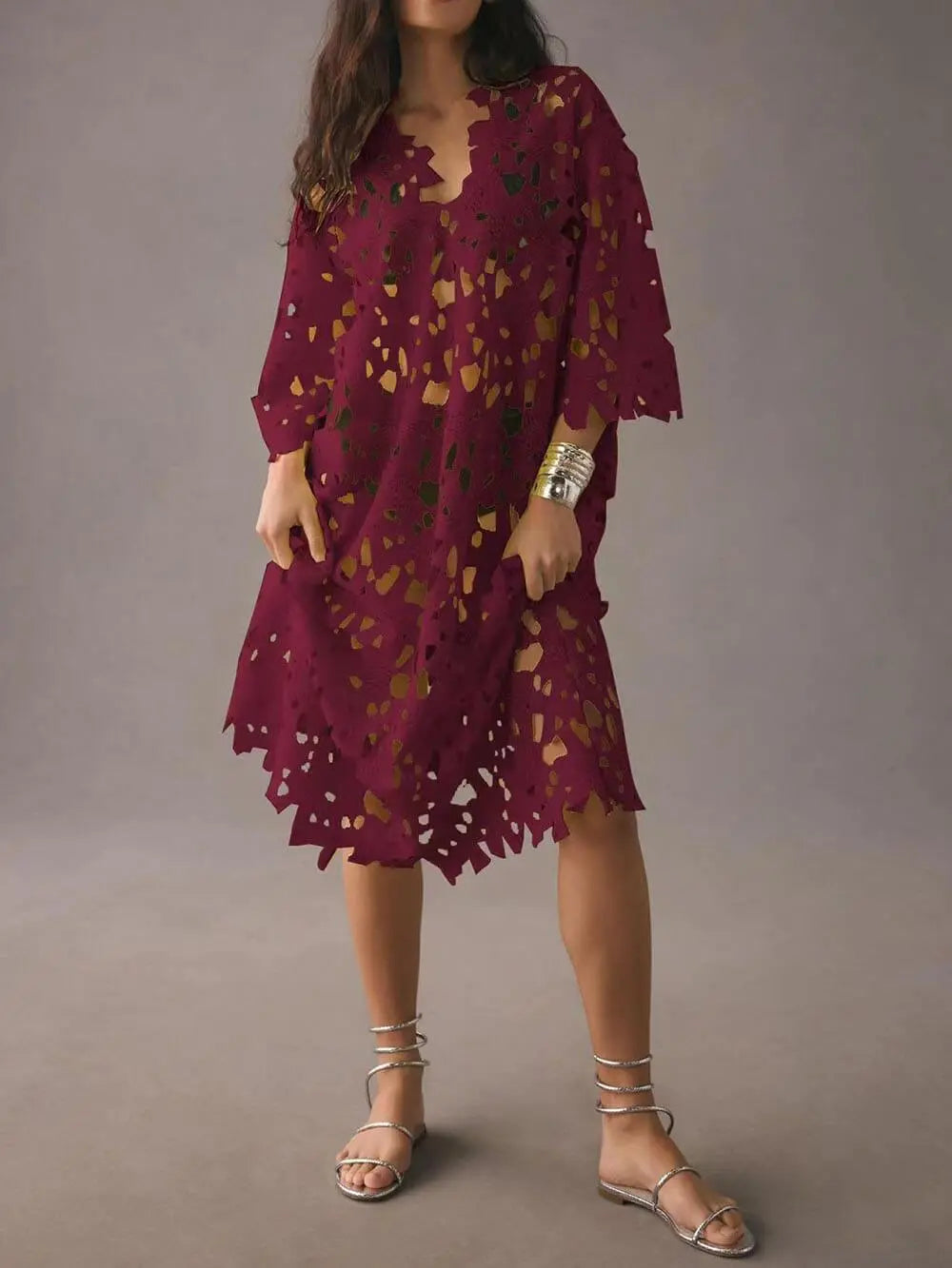 Cover Up Lace Beach Midi Dress - Milafashion-se.com