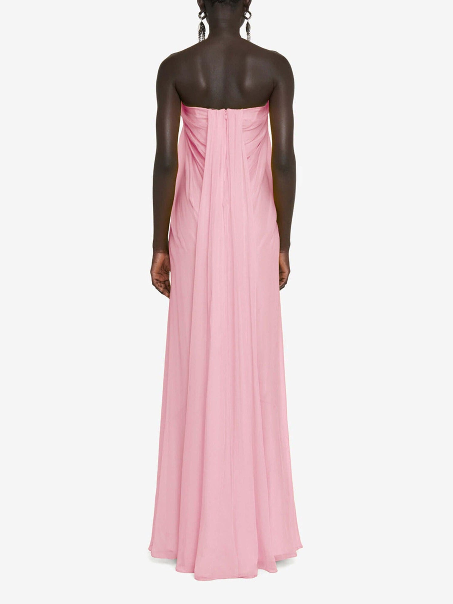 Elegant Strapless A-Line Pleated Maxi Dress - Milafashion-se.com