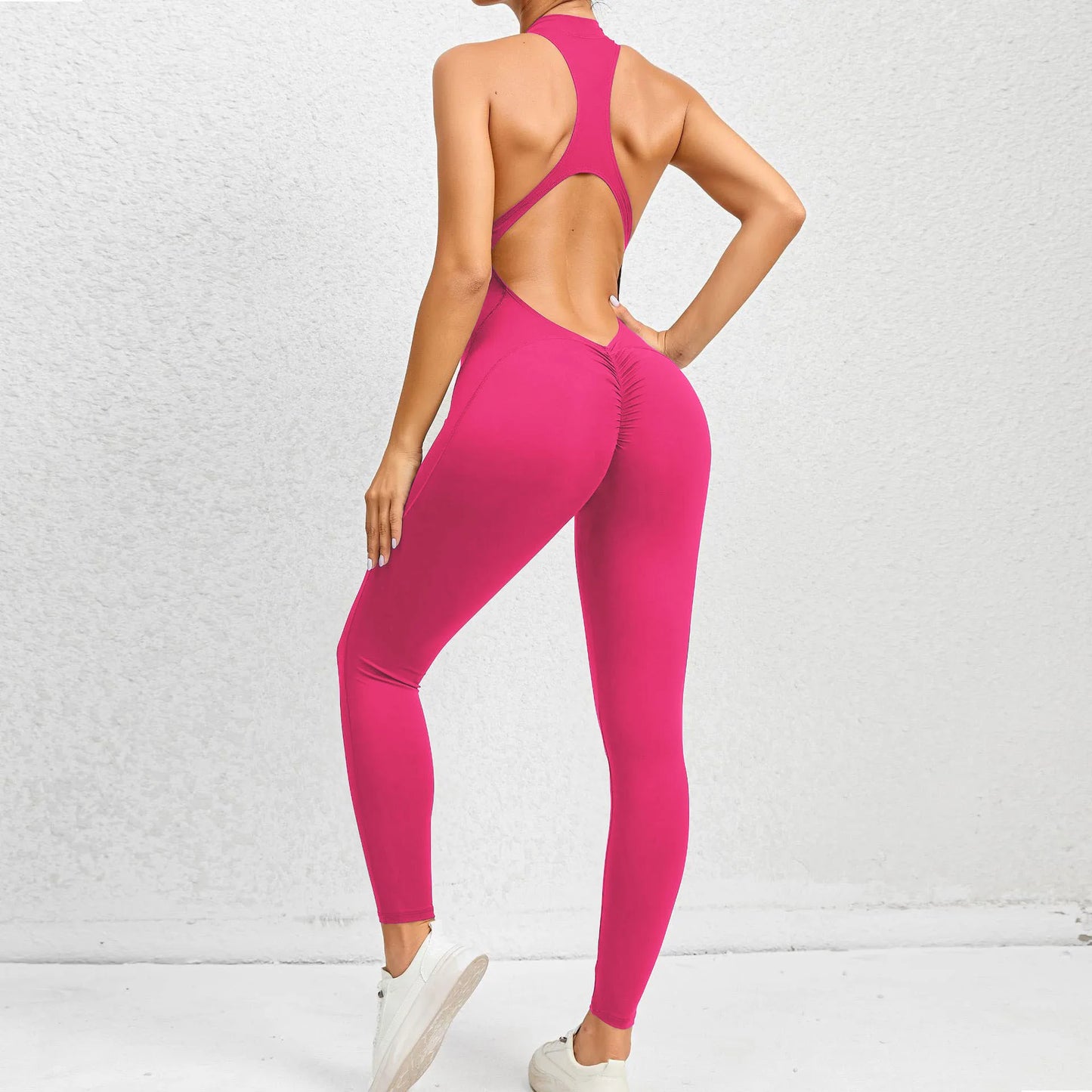 Sexy One-piece Suit Women Sports Jumpsuit Zippers Yoga Clothing Sportswear Set Women Workout Bodysuits Fitness Rompers Female - Milafashion-se.com