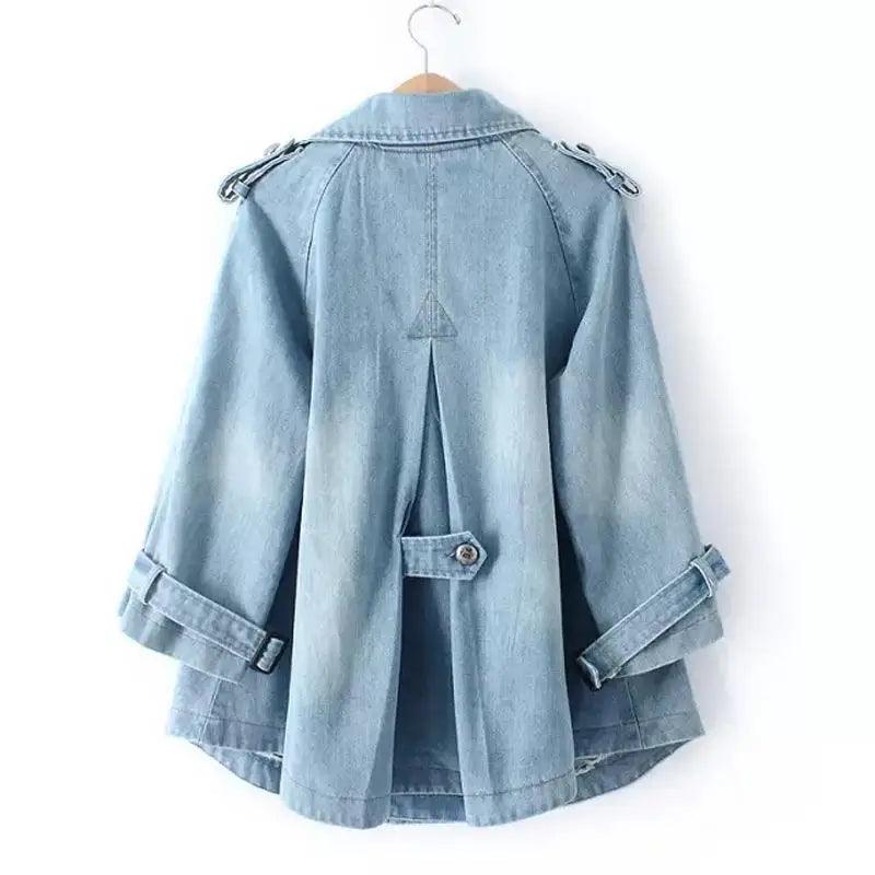 Everyday Denim Cape Coat - Milafashion-se.com