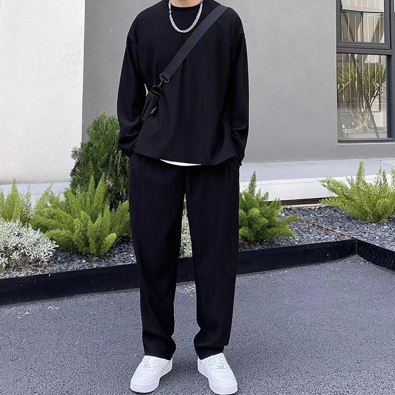 Lös fashionabel långärmad 2-delad uppsättning för män - Milafashion-se.com