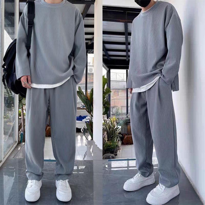 Lös fashionabel långärmad 2-delad uppsättning för män - Milafashion-se.com