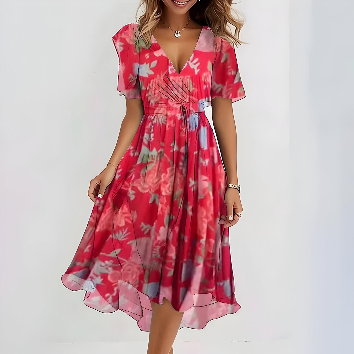 EVINDA | BLOMMIG KLÄNNING - Milafashion-se.com