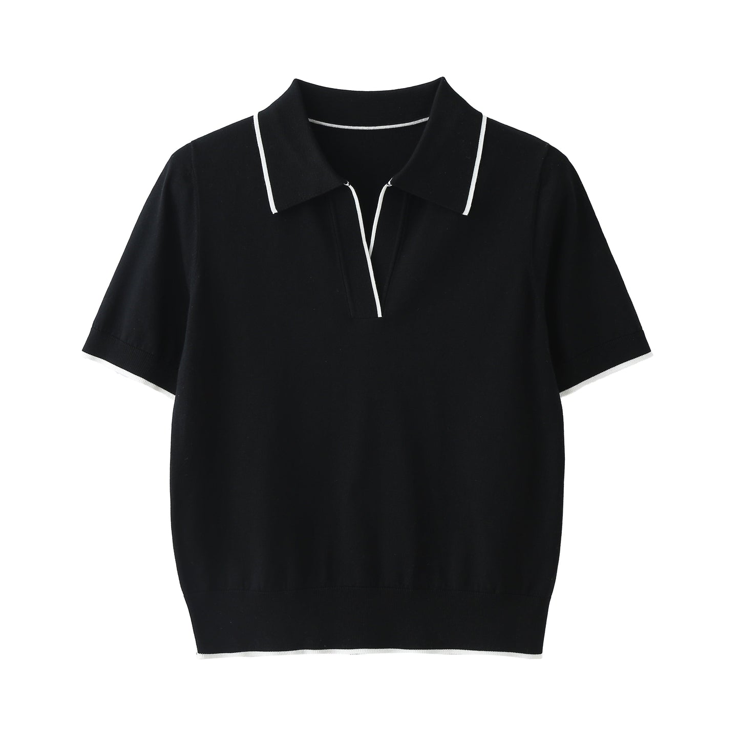 LUSSO Lyocellpikétröja utan knappar - Milafashion-se.com