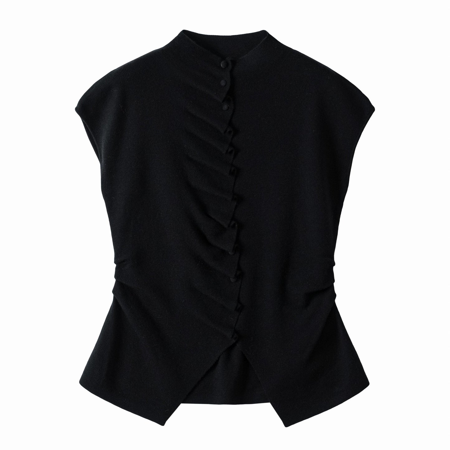 LUSSO Acrilico Button Gilet - Milafashion-se.com
