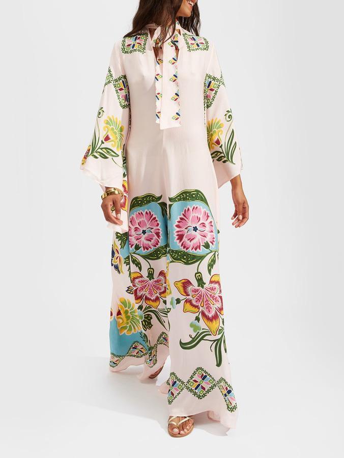 Exquisite Sunshine Floral Print Flowing Maxi Dress - Milafashion-se.com
