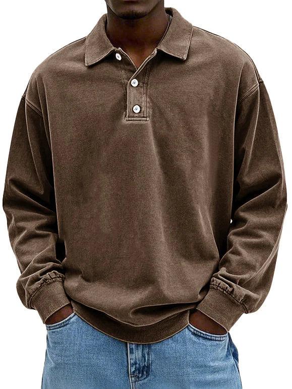 Leif™ | Herrpikétröja med långa ärmar - Milafashion-se.com