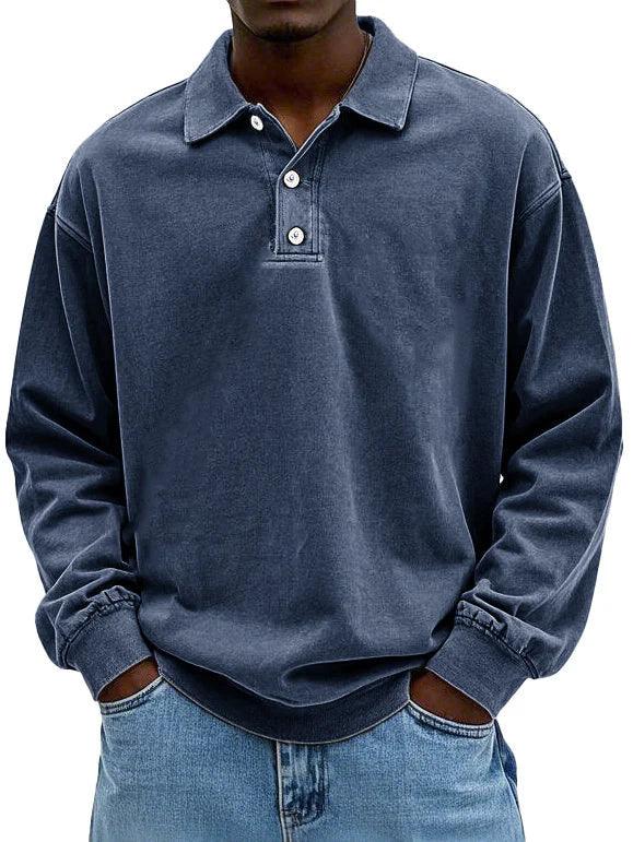 Leif™ | Herrpikétröja med långa ärmar - Milafashion-se.com