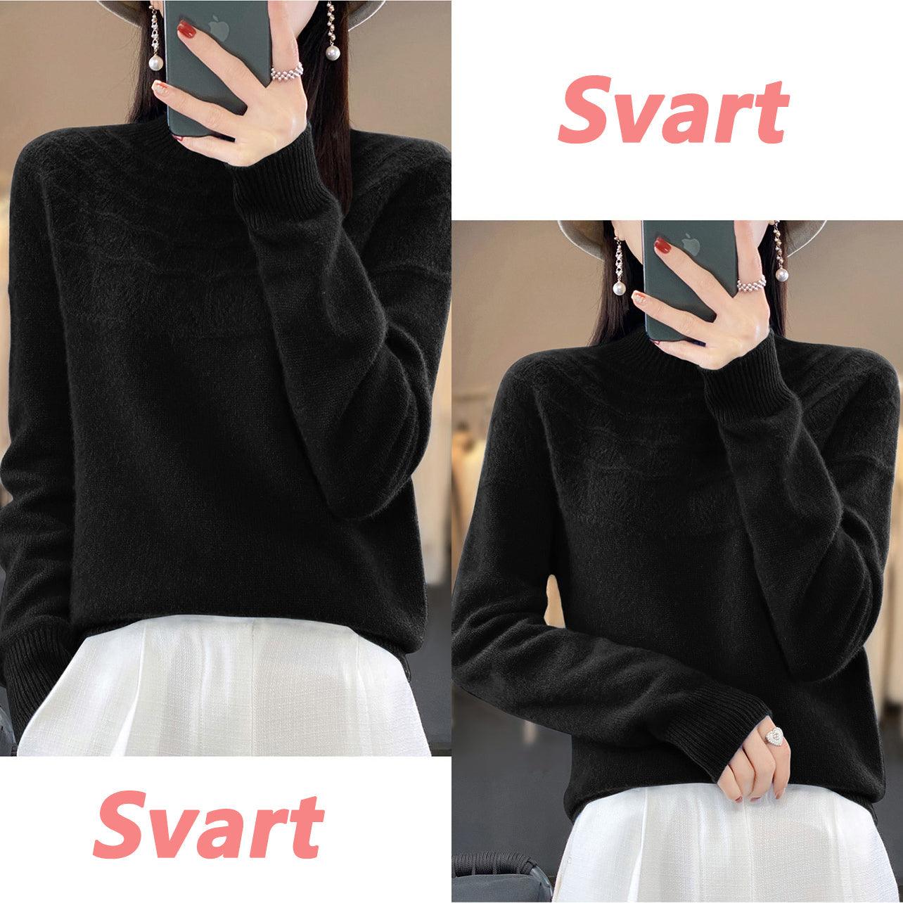 Halvhöghalsad stickad pullover för kvinnor - Milafashion-se.com