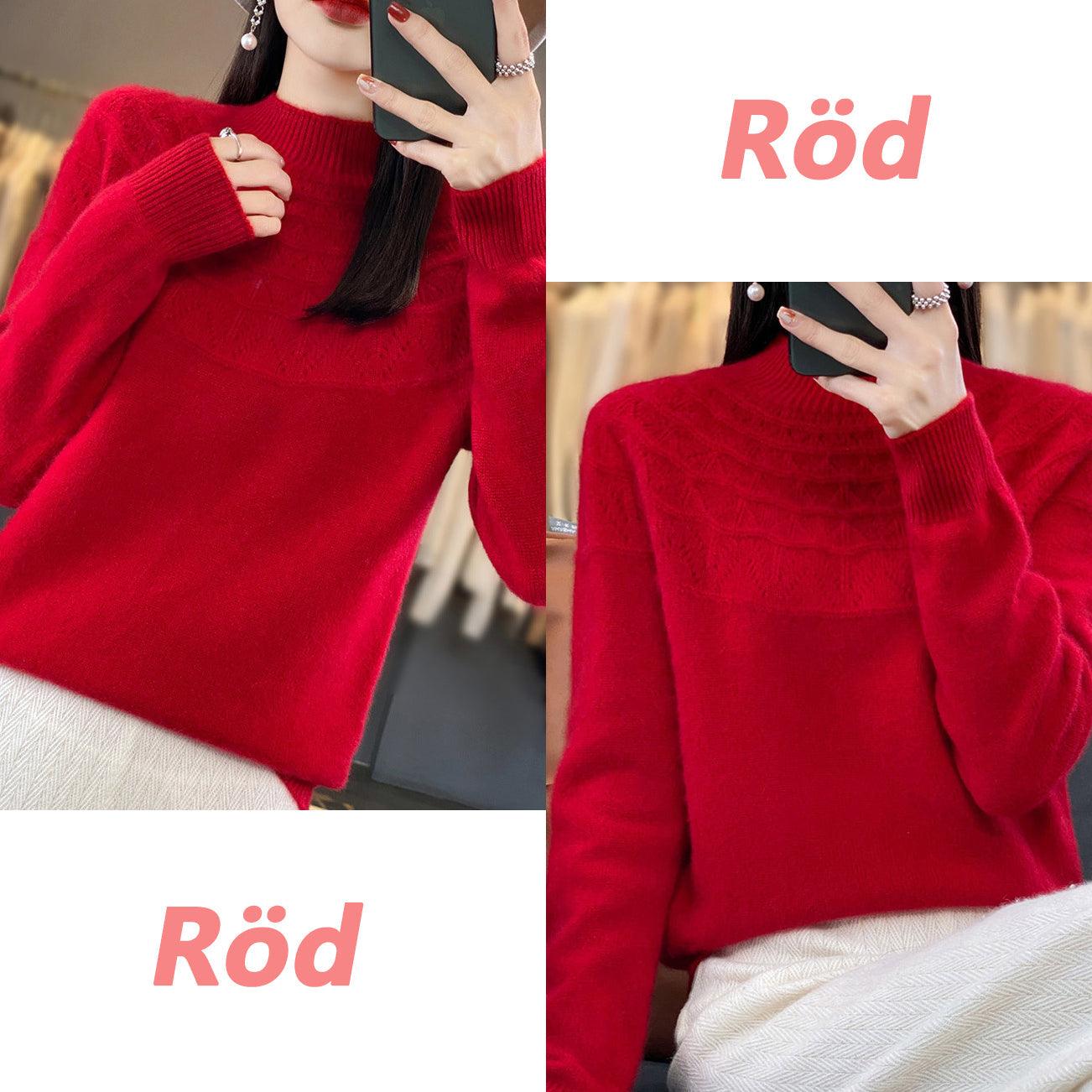 Halvhöghalsad stickad pullover för kvinnor - Milafashion-se.com