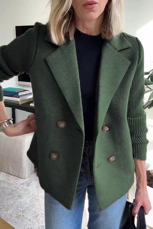 Amelia™ | Chic Knit-Sleeve Blazer - Milafashion-se.com