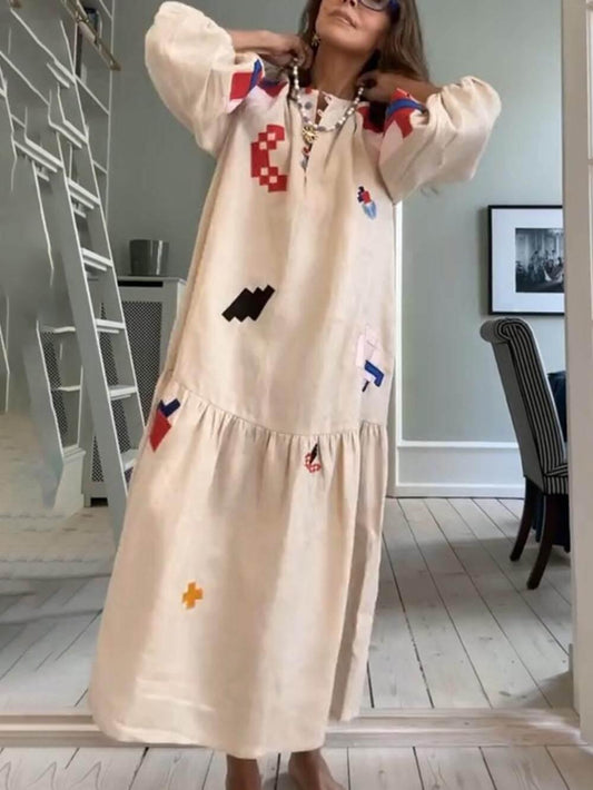 Unique Ethnic Printed Lightweight Maxi Dress - Milafashion-se.com