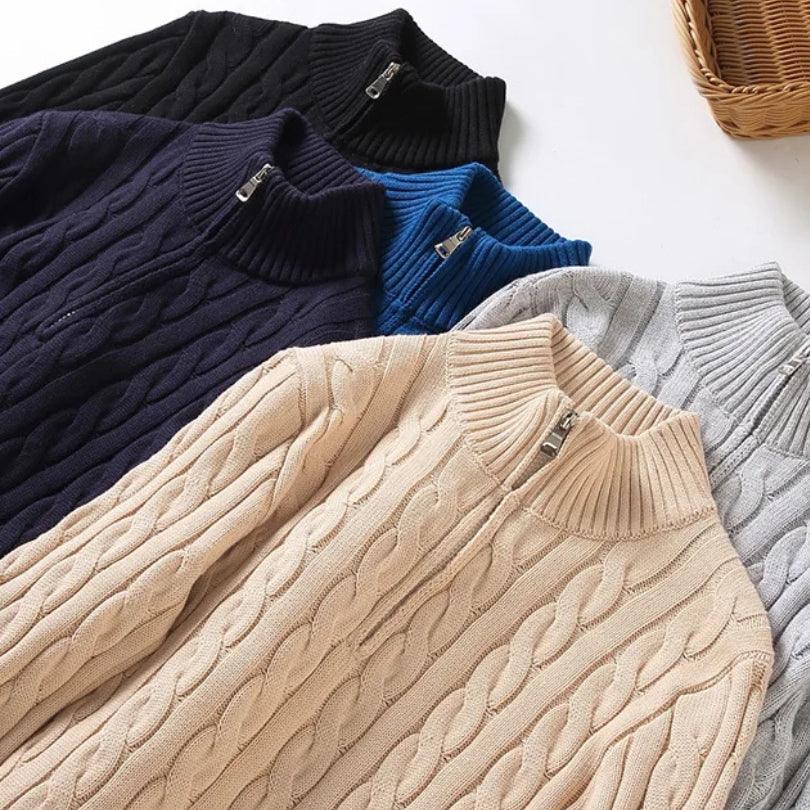 Gordona | Men's Premium Quarter Zip Sweater - Milafashion-se.com