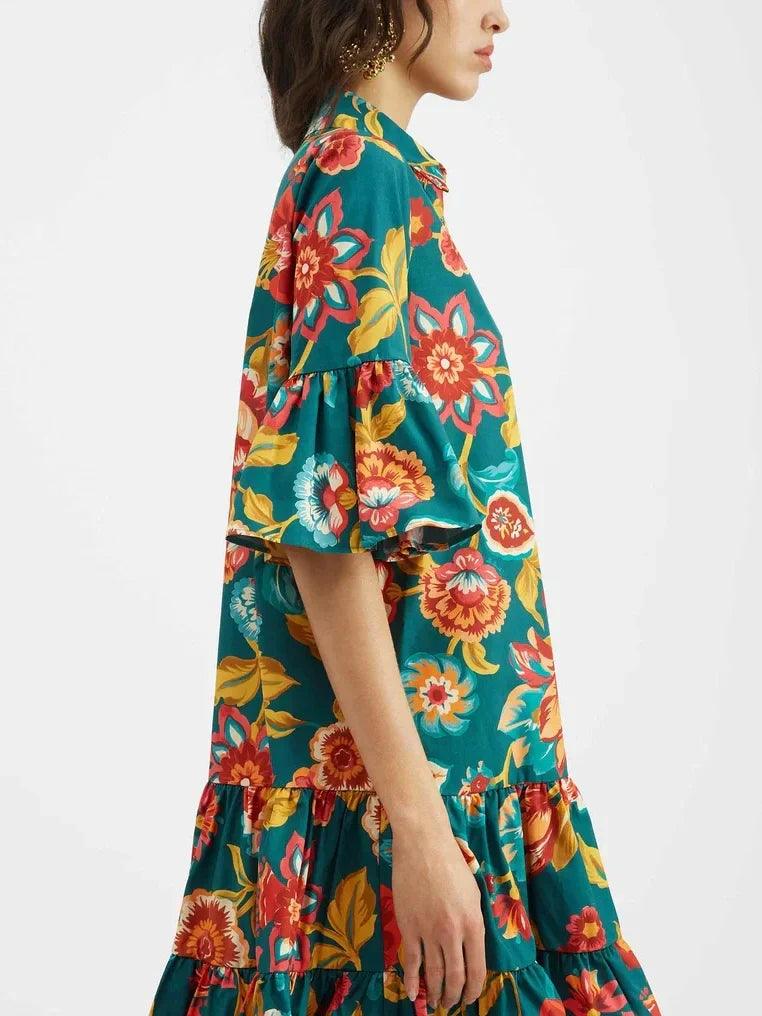 Grace Unique Flora Print Mini Dress - Milafashion-se.com