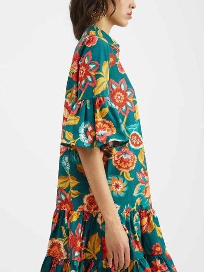 Grace Unique Flora Print Mini Dress - Milafashion-se.com