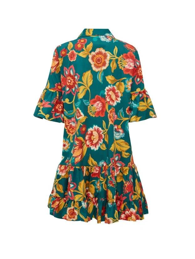 Grace Unique Flora Print Mini Dress - Milafashion-se.com