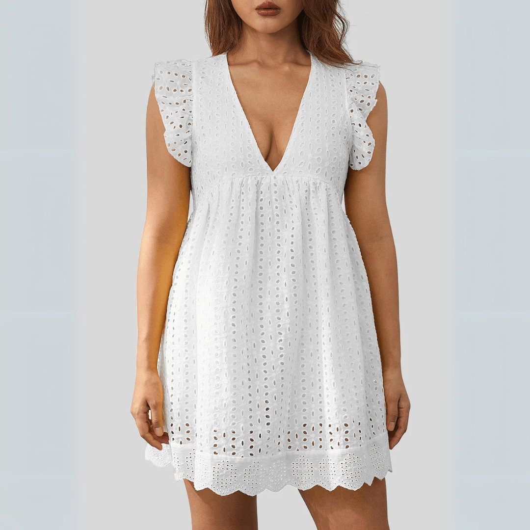 VIT KLÄNNING MED FICKOR - Milafashion-se.com