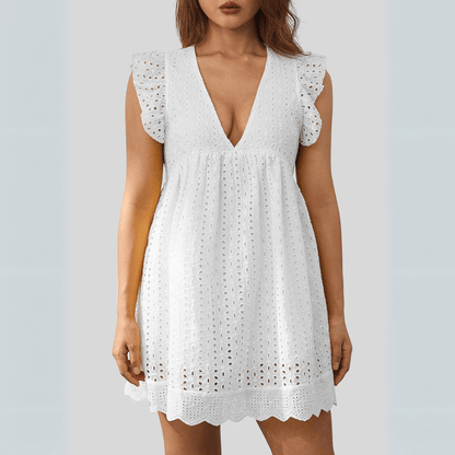 VIT KLÄNNING MED FICKOR - Milafashion-se.com