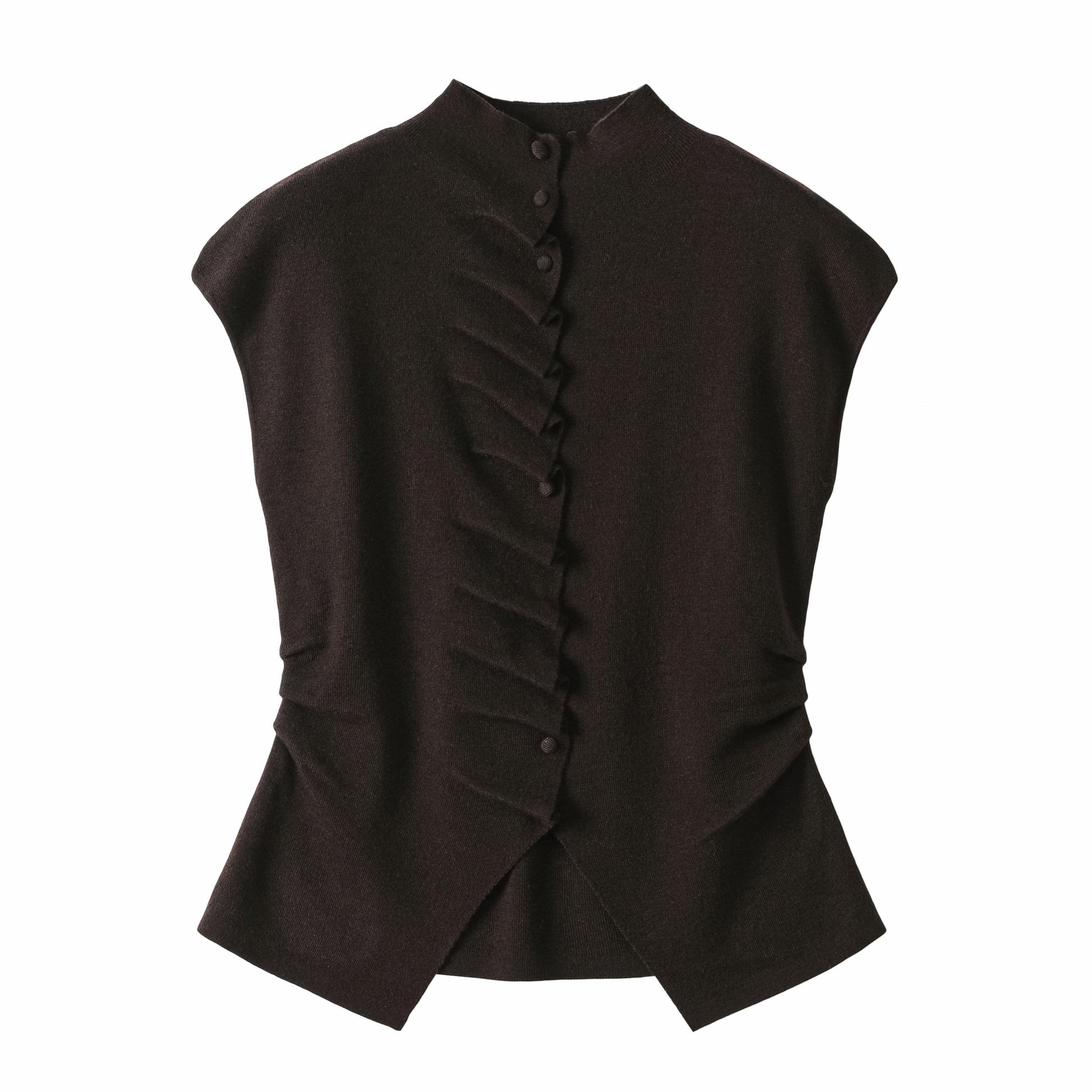 LUSSO Acrilico Button Gilet - Milafashion-se.com