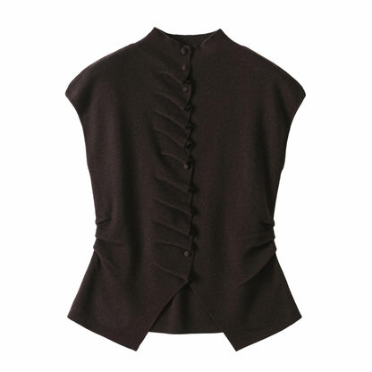 LUSSO Acrilico Button Gilet - Milafashion-se.com