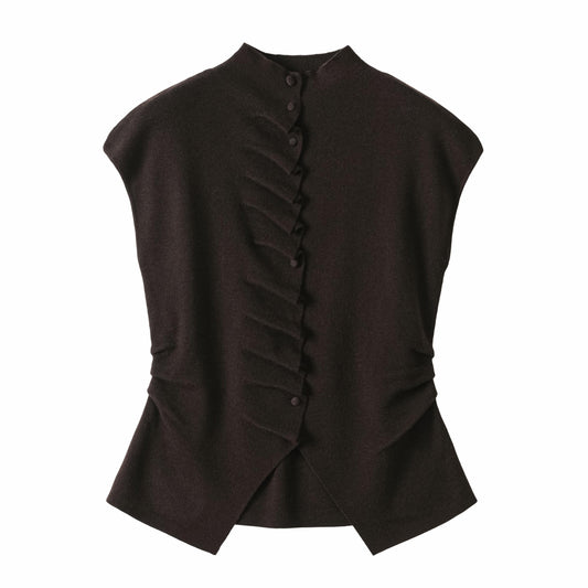 LUSSO Acrilico Button Gilet - Milafashion-se.com