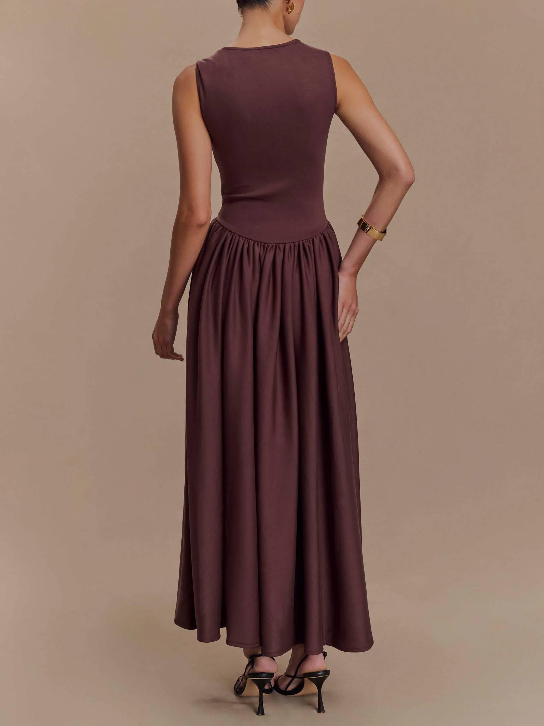 MILA™ Minimalistisk retroklänning med fyrkantig hals - Milafashion-se.com