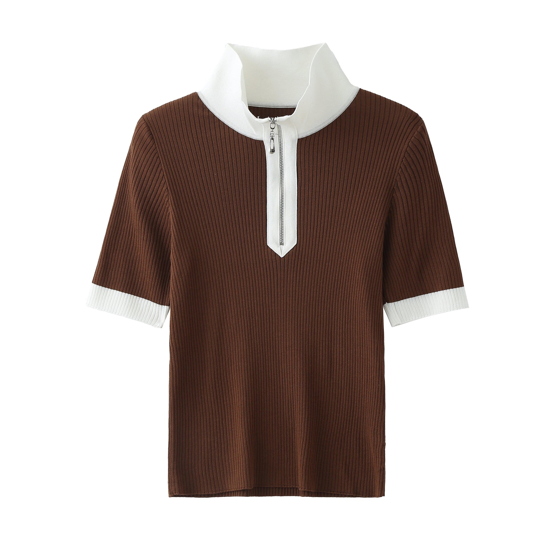 LUSSO Lyocell Zip Polo Shirt - Milafashion-se.com