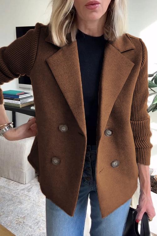 Amelia™ | Chic Knit-Sleeve Blazer - Milafashion-se.com