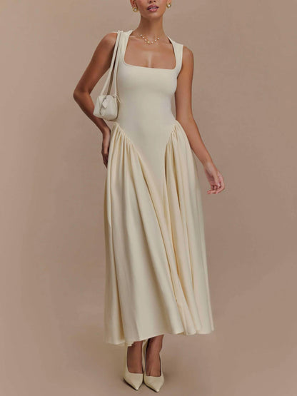 MILA™ Minimalistisk retroklänning med fyrkantig hals - Milafashion-se.com