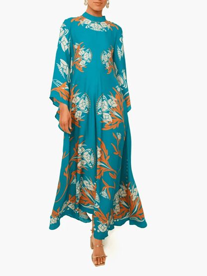 Vintage Stunning Print Maxi Dress - Milafashion-se.com