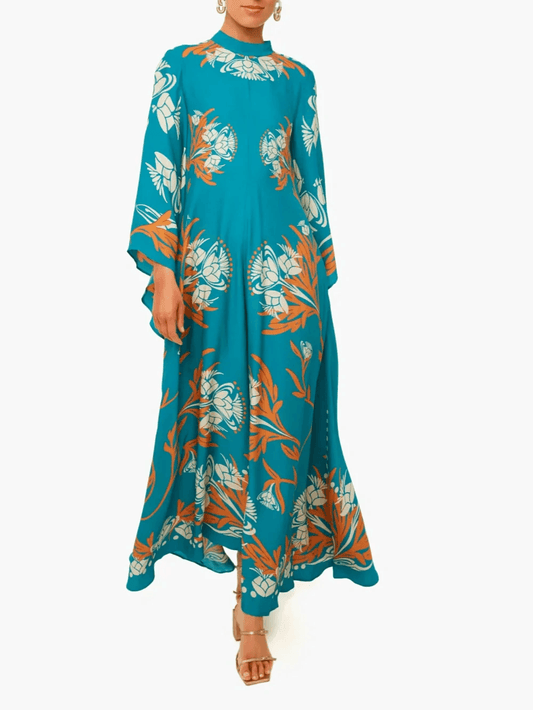 Vintage Stunning Print Maxi Dress - Milafashion-se.com