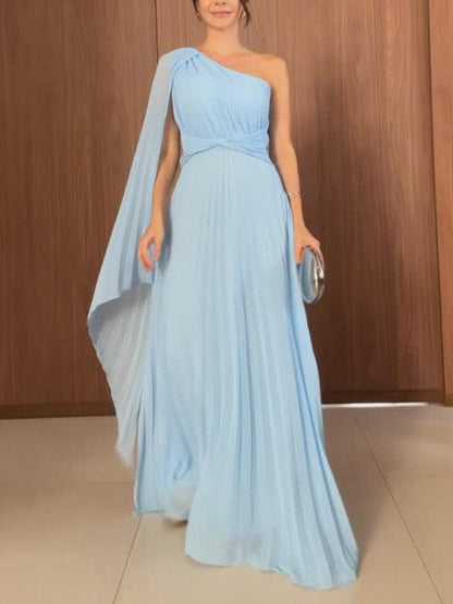 MILA™ Elegant flödande plisserad off-the-shoulder maxiklänning - Milafashion-se.com