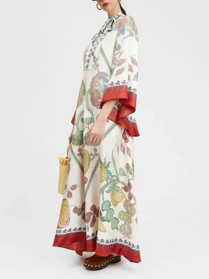 Hand-Placed Ebony Print Maxi Dress - Milafashion-se.com