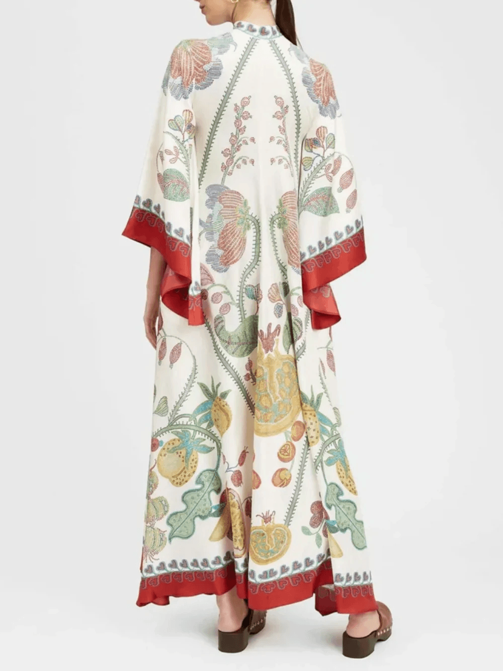 Hand-Placed Ebony Print Maxi Dress - Milafashion-se.com