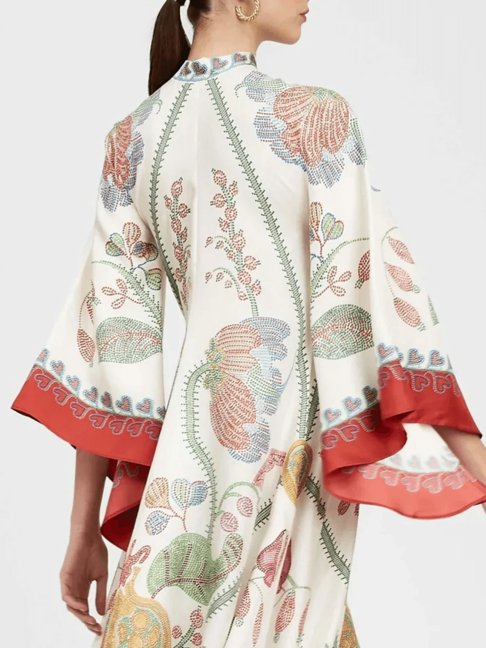 Hand-Placed Ebony Print Maxi Dress - Milafashion-se.com