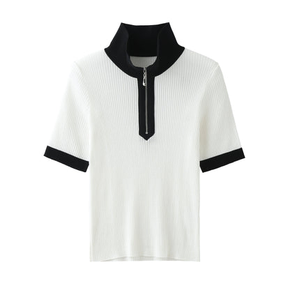 LUSSO Lyocell Zip Polo Shirt - Milafashion-se.com